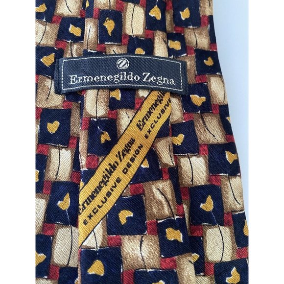 Ermenegildo Zegna Vintage Abstract Floral Tulip‎ Silk Neck Tie Made in Italy EUC - Picture 7 of 16